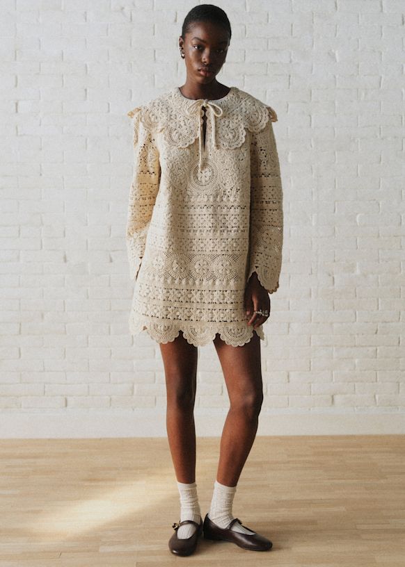 Valya Dress - S&amp;eacute;zane X Sea Ny - Ecru Guipure Lace - Organic Cotton - S&amp;eacute;zane