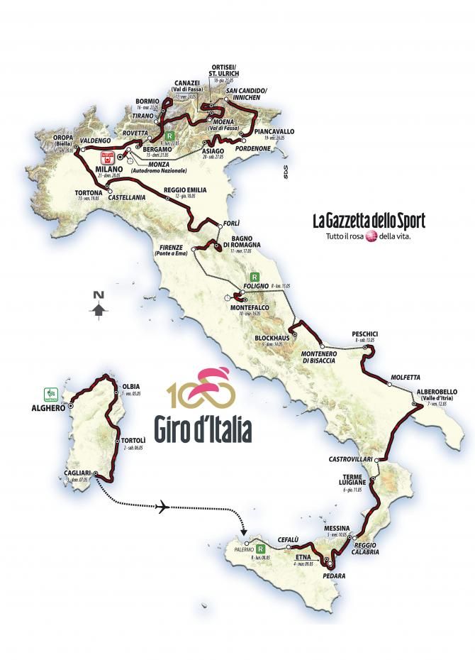 Giro d&#039;Italia 2017 overall map