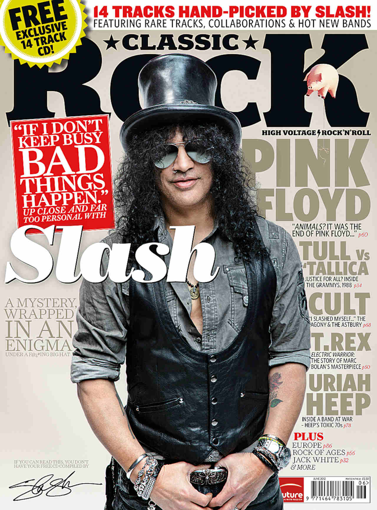 The cover of Classic Rock magazine issue 171 cover featuring Slash