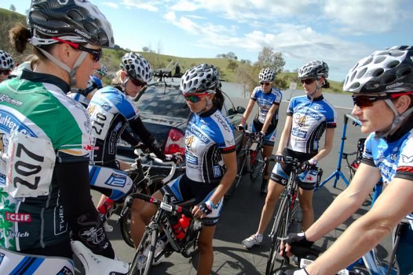 Peanut Butter &amp; Co-Team Twenty12 prepares to get stage one of the Merco Cycling Classic underway.