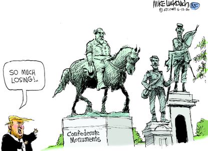 Political Cartoon U.S. Trump confederate monuments