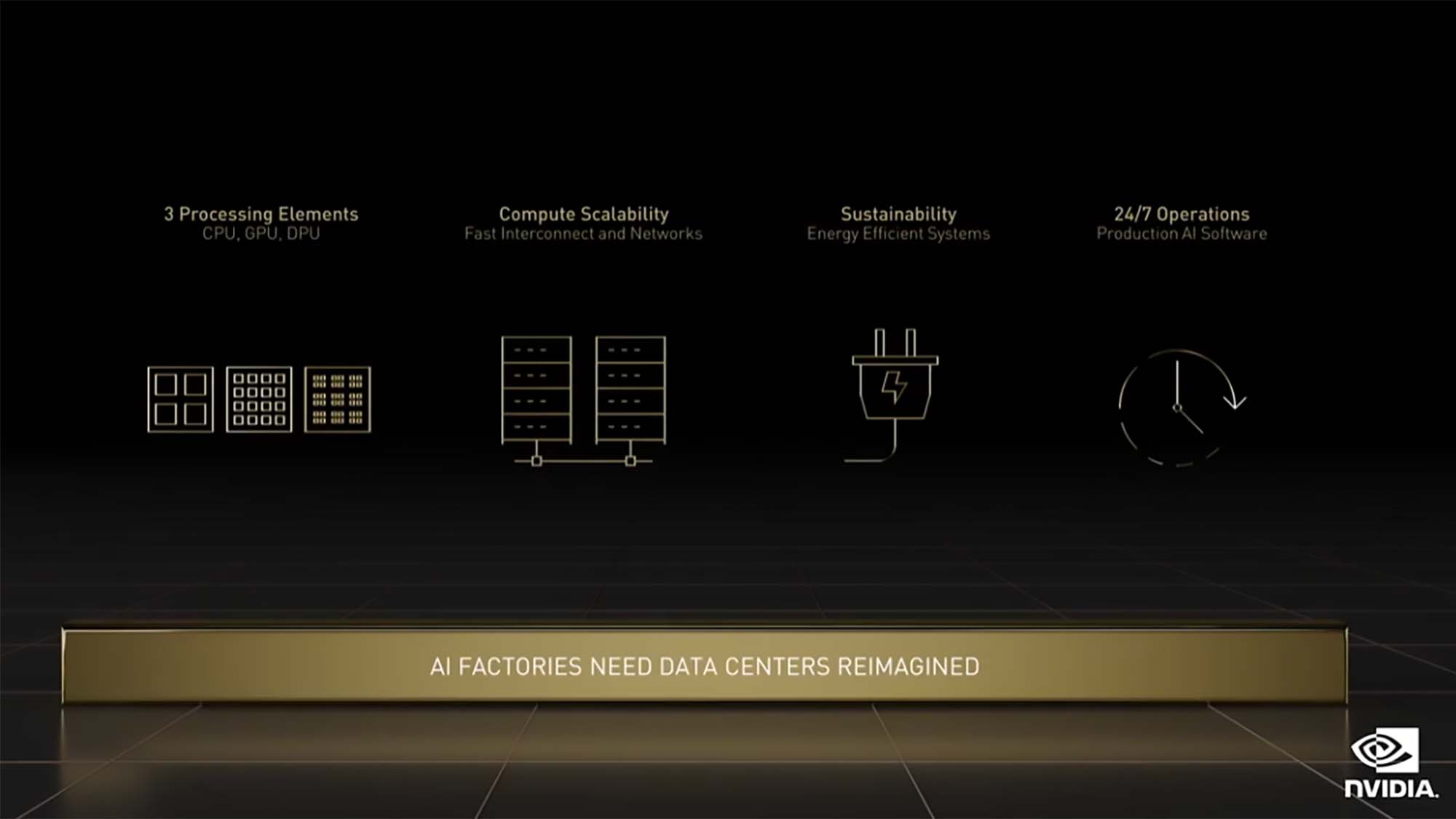 Et bilde fra Nvidia-presentasjonen som viser teknisk informasjon om de nye CPU-ene