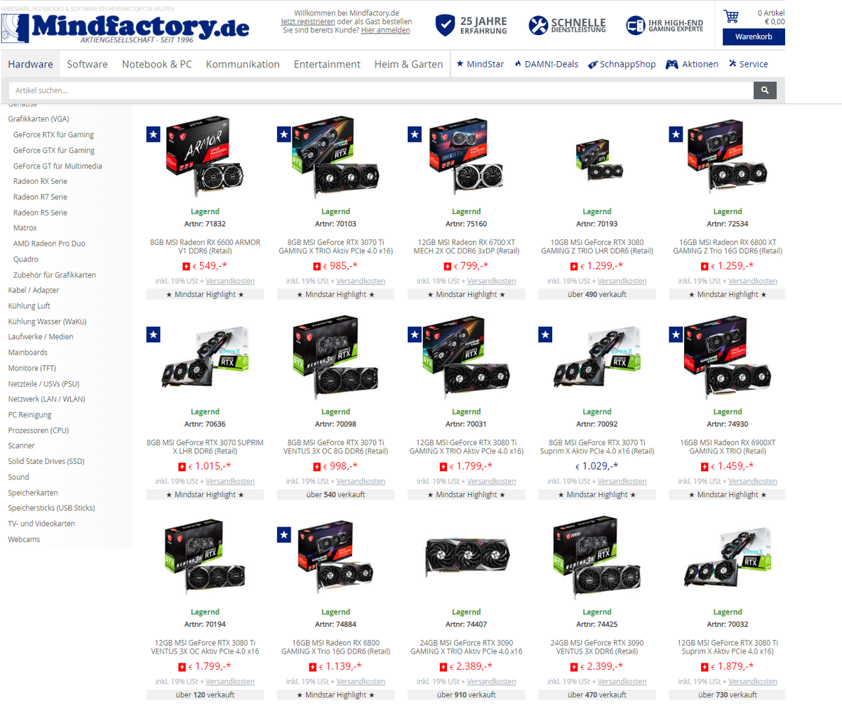 Screengrab from GPU supply