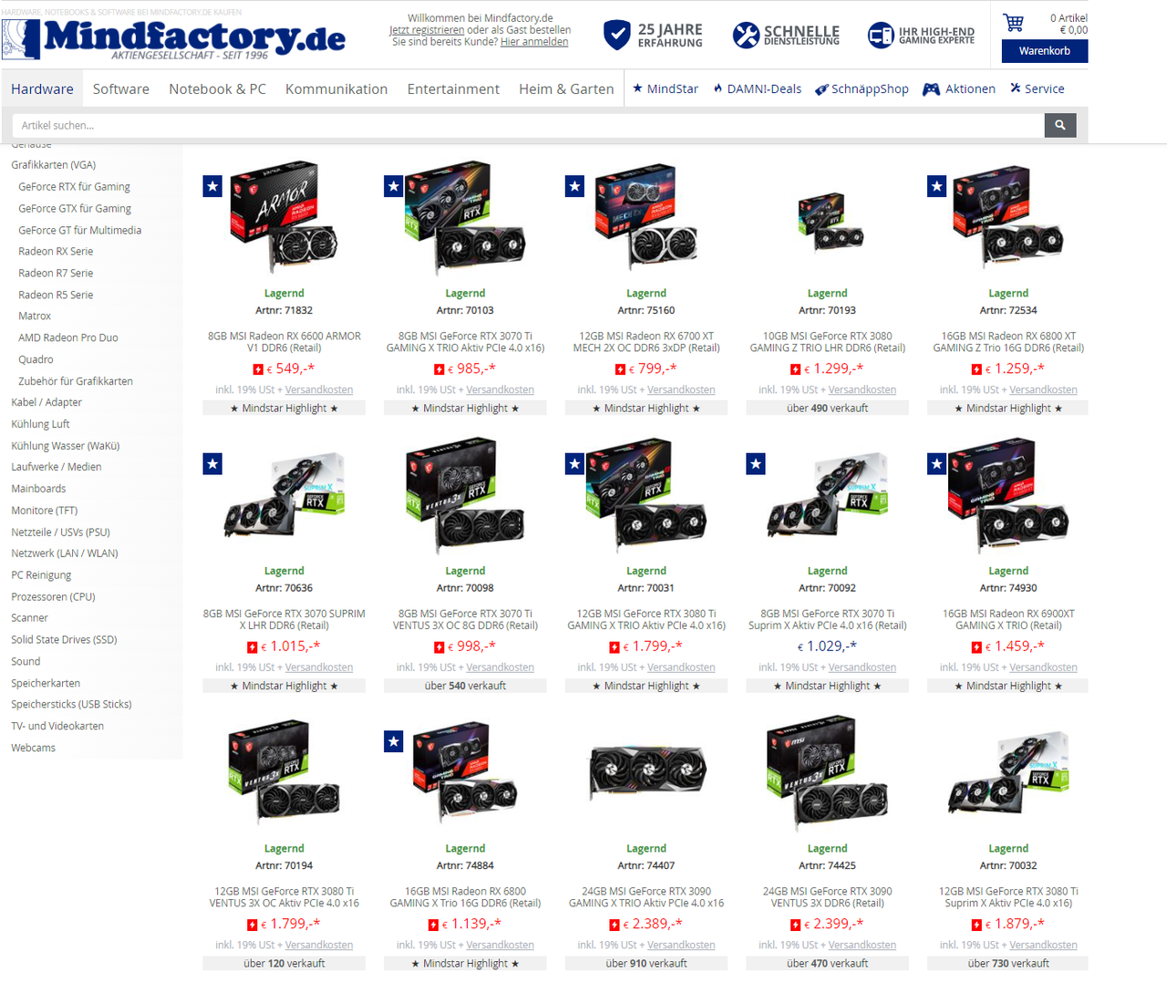 Screengrab from GPU supply