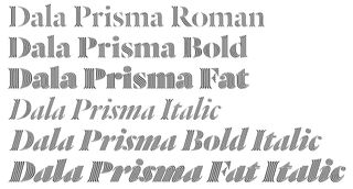 Example of Dala Prisma font in use