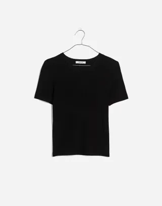 madewell, Cashmere V-Neck Puff-Sleeve Sweater Tee