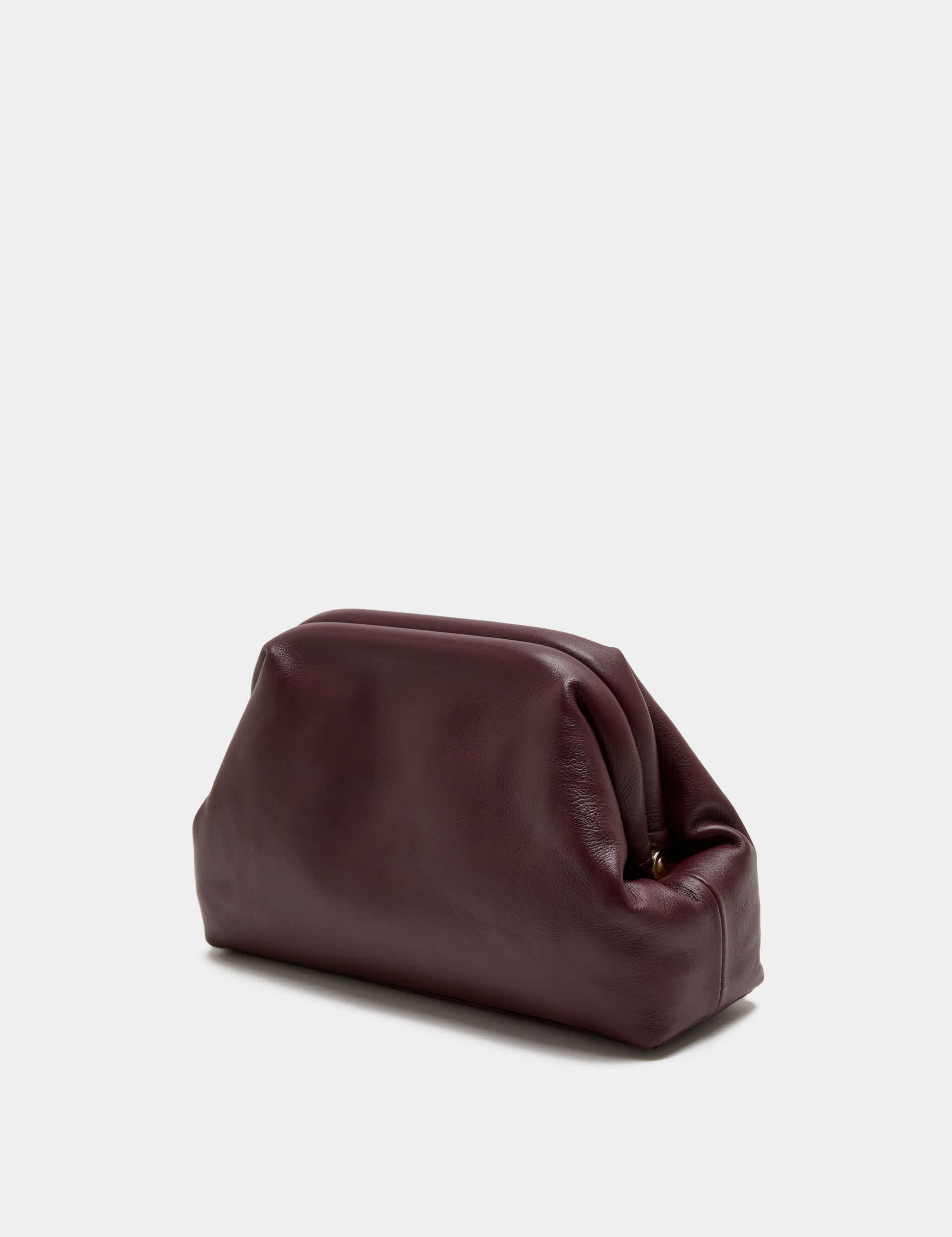 Leather Frame Clutch Bag
