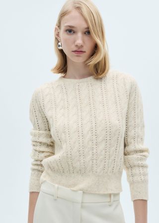 Braided Sweater With Openwork Details - Women | Mango United Kingdom