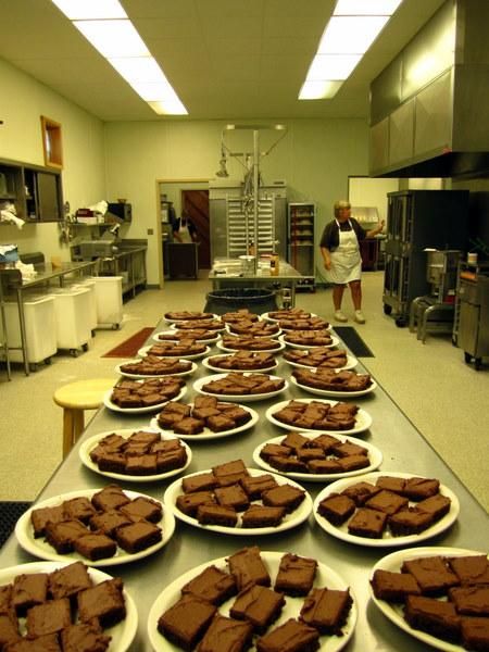 Homemade double fudge brownies ready to hit the tables for the hungry racers