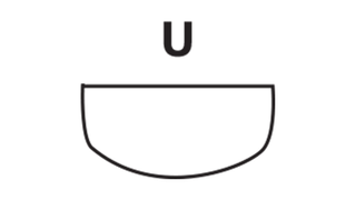 Diagram of 'U' guitar neck profile