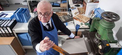 National Treasures - Smythson Hand stamping letters and motifs by John. Pictures by Richard Cannon on Monday 11th December 2017