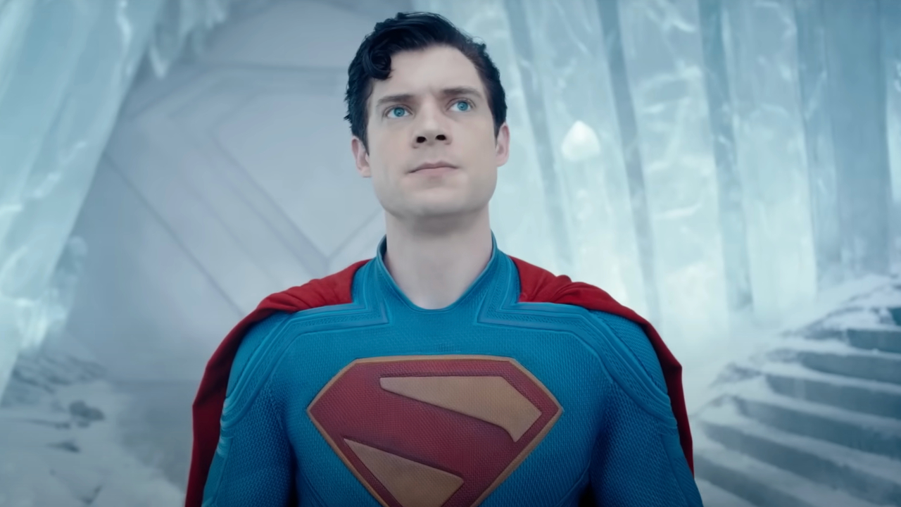 David Corenswet looking mildly annoyed in the Fortress of Solitude in Superman. 
