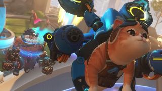Overwatch tier list: Jetpack Cat flying towards the camera while carrying a Mauga.