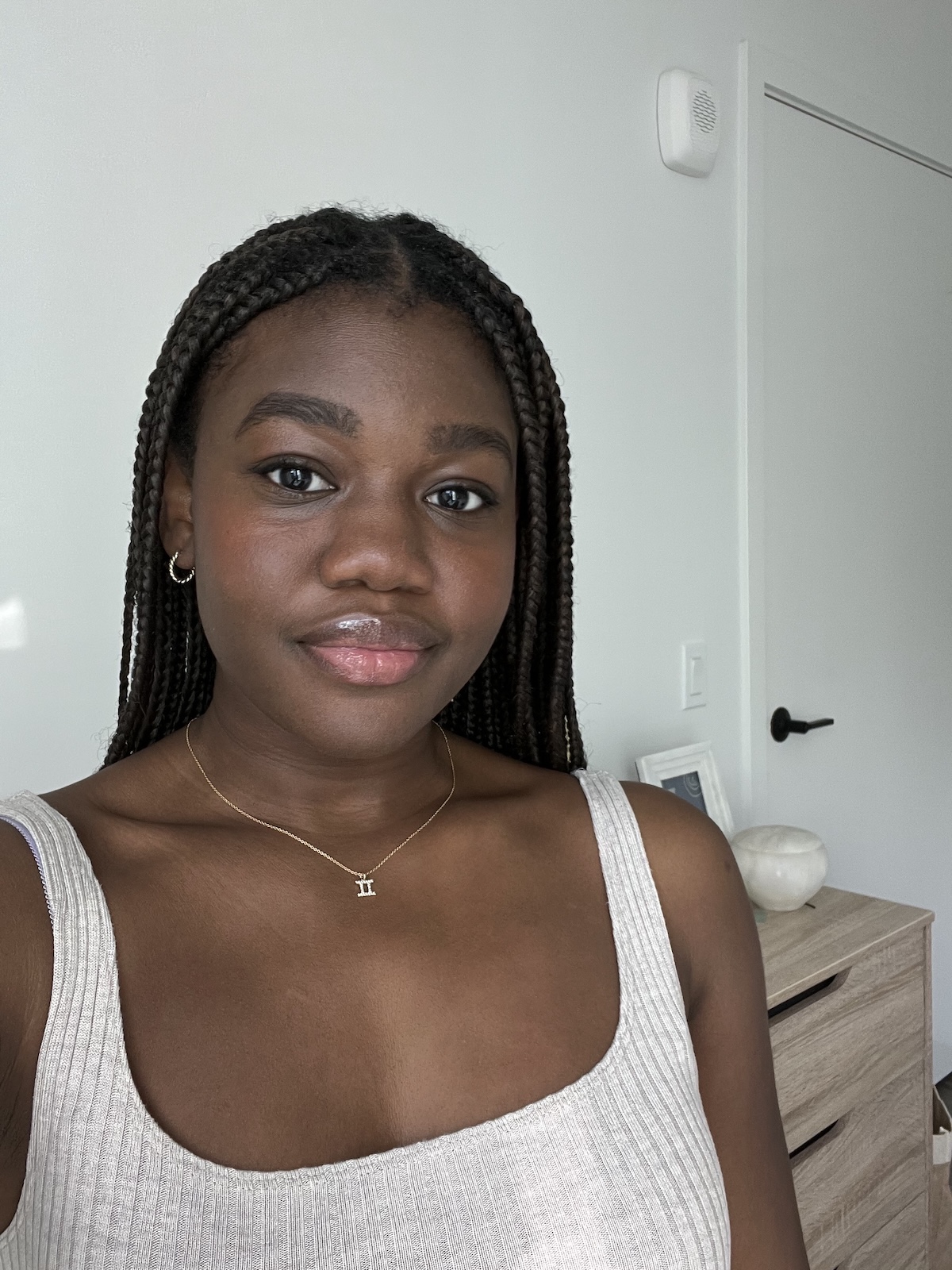 Associate Beauty Editor Maya Thomas wearing Armani Luminous Silk Foundation