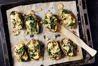 cheese and spinach baked mushrooms