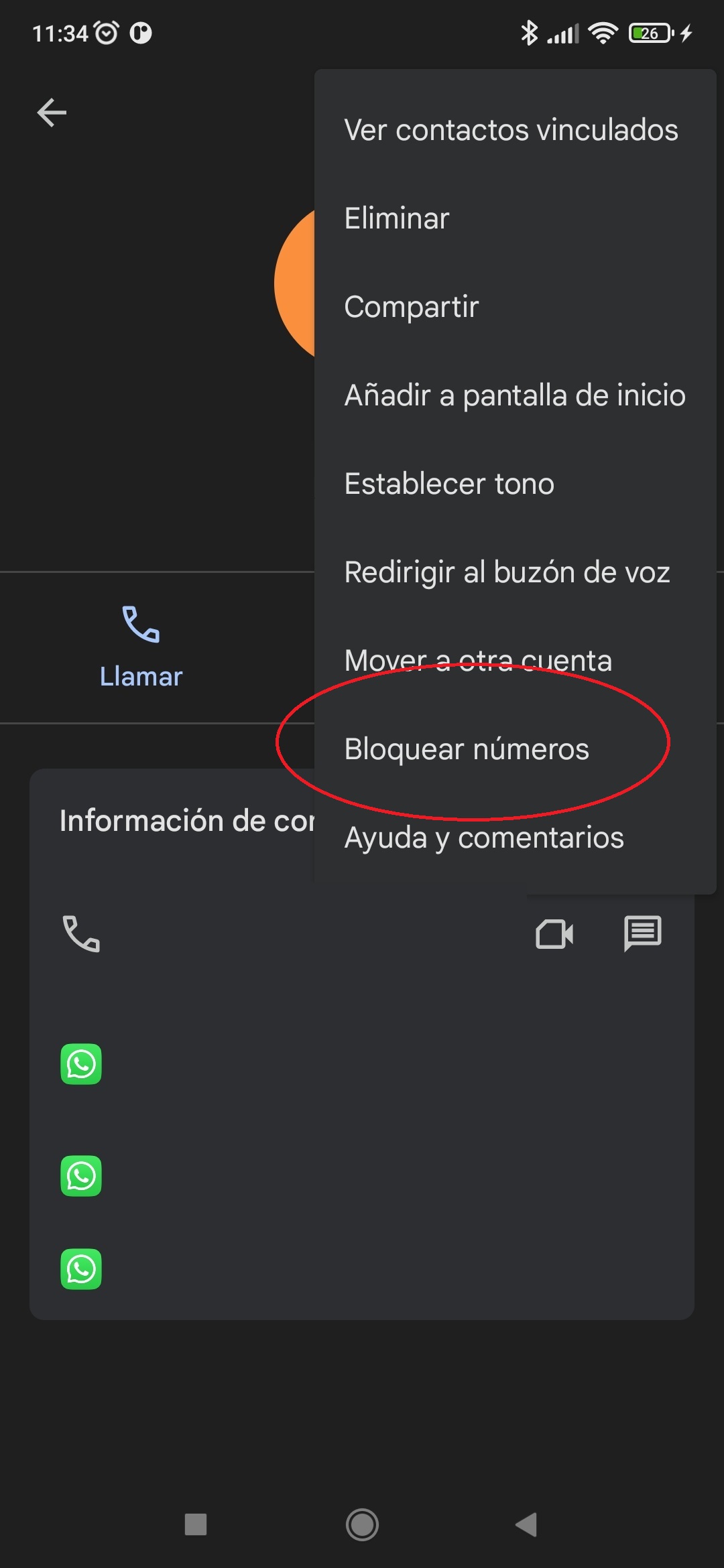 Bloquear num