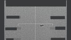 Two small dots on a head's-up display.