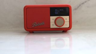 the roberts revival petite dab radio in red