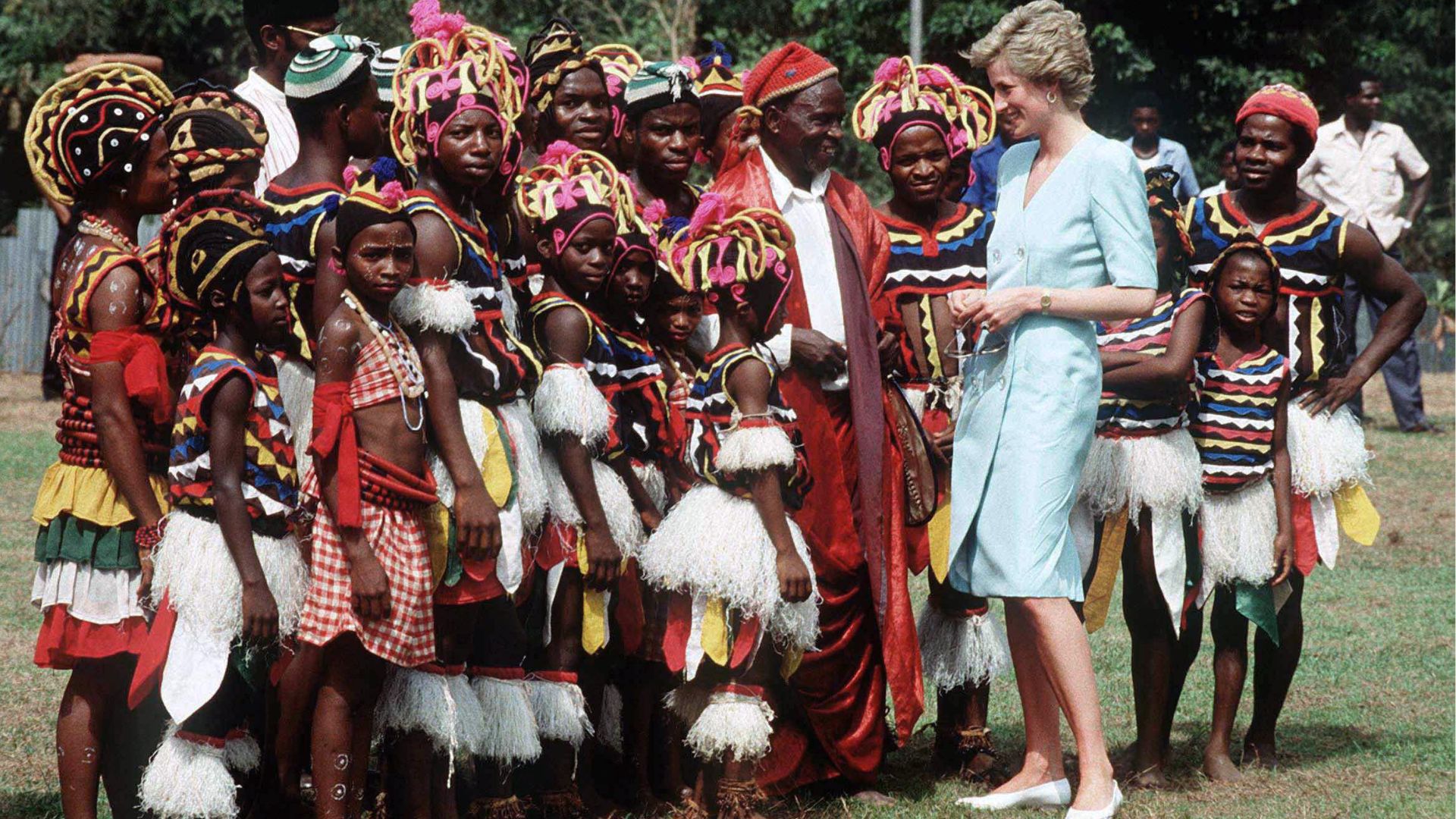 Priness Diana in Nigeria in 1990