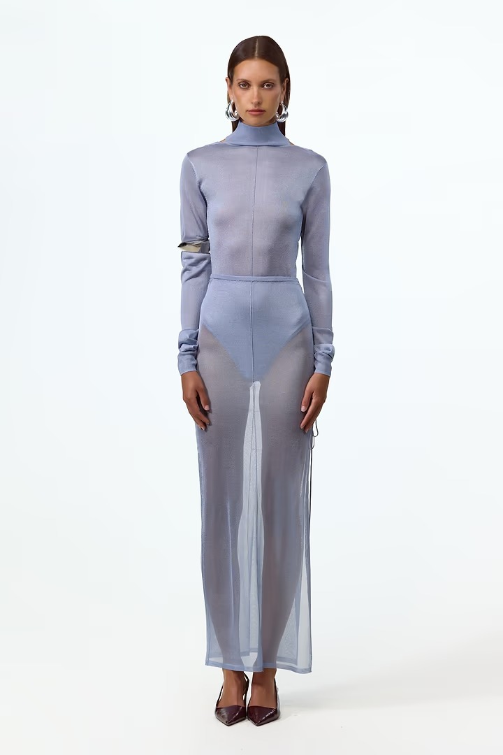 SAME, Ruched Knit Maxi Skirt