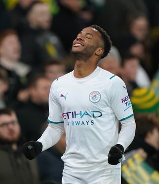 Raheem Sterling scored a hat-trick as Manchester City won at Norwich.