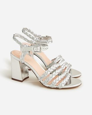 Maryam Nassir Zadeh X J.crew Braided Block-Heel Sandals in Metallic