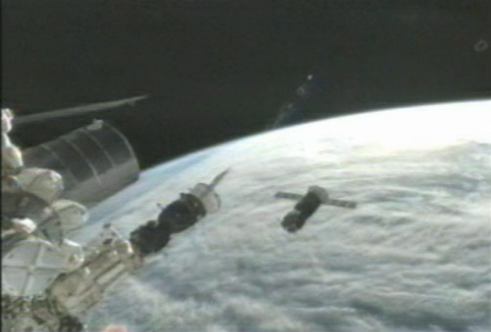 Russian Progress 47 cargo ship tests new automated docking system.