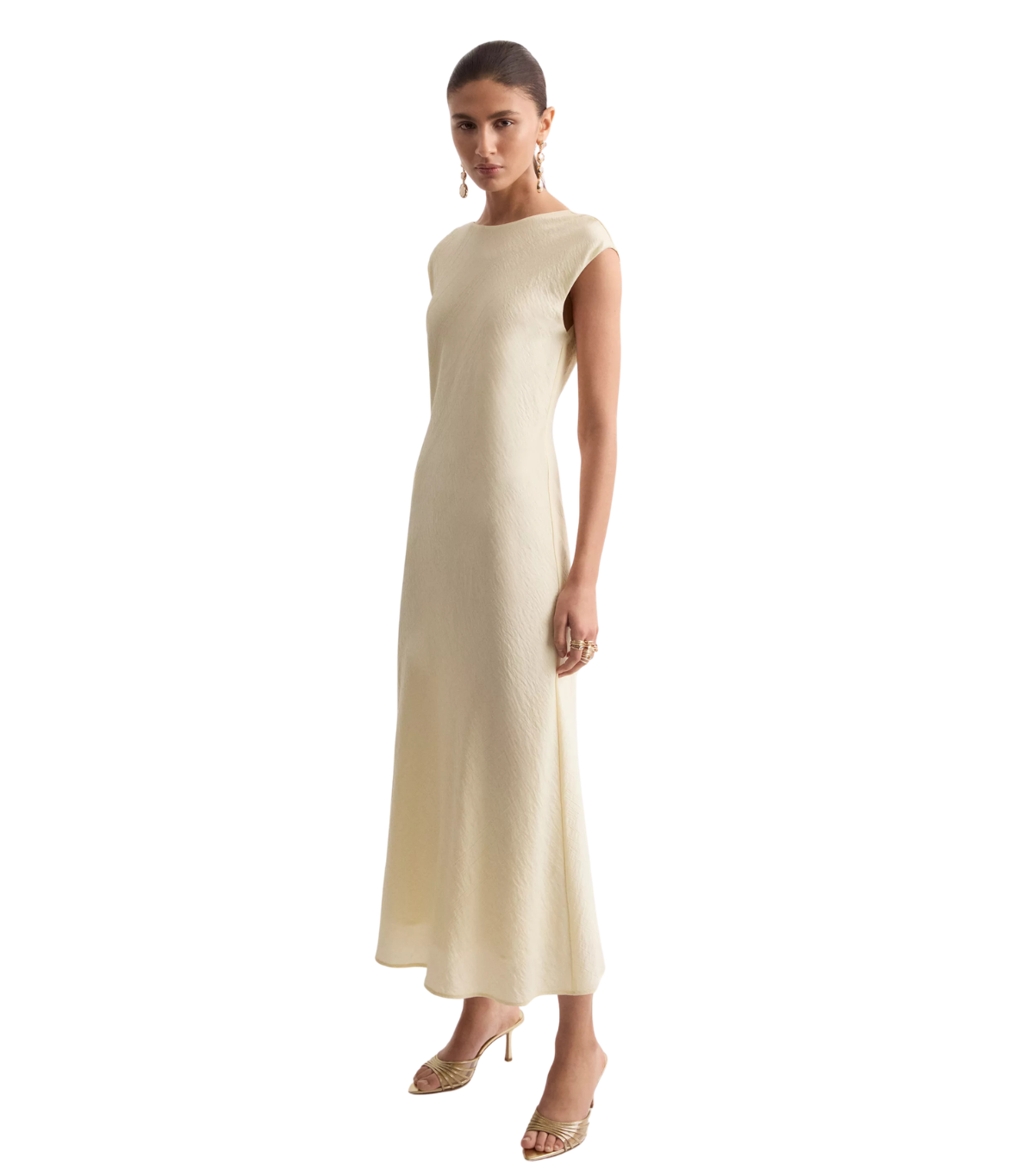 MANGO, Open-Back Textured Dress