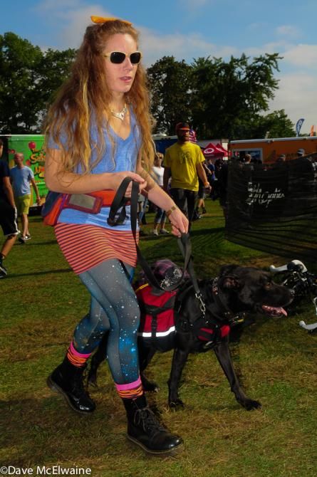 A typical cyclo-cross fan and her dog