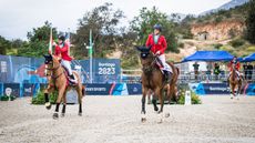 The US showjumping team after winning Pan American gold and securing Paris 2024 Olympic team qualification