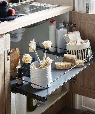 Pebre Matt Dark grey Universal Pull out under sink organizer