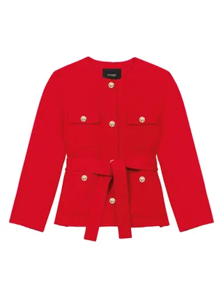 Maje, Belted Double-Faced Jacket