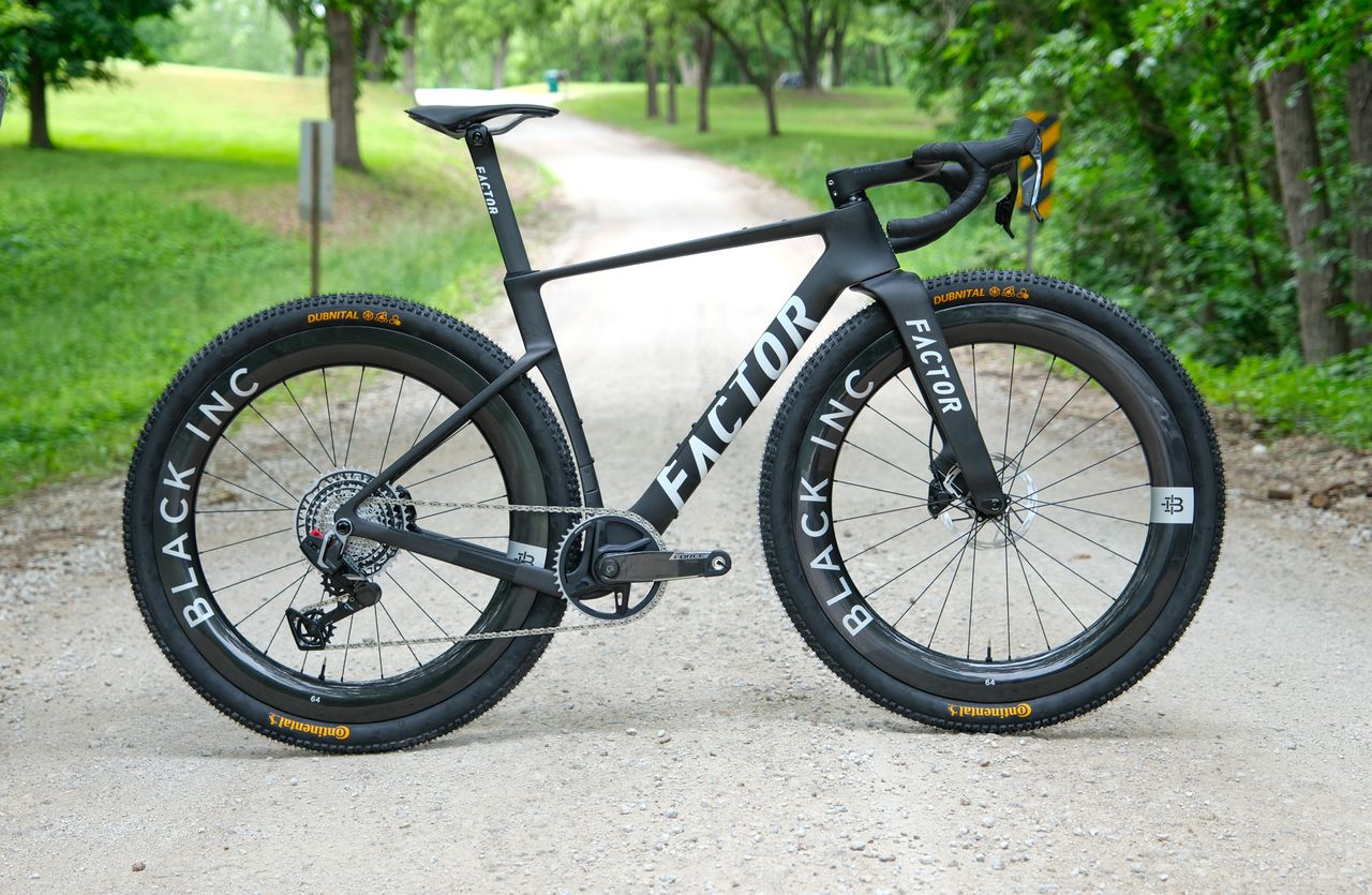 Unnamed Factor prototype gravel bike seen at Unbound Gravel 2026