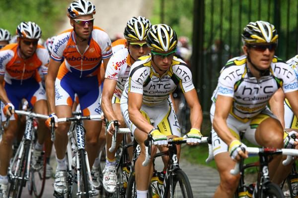 HTC-Columbia riders Bert Grabsch, Mark Renshaw and Tony Martin.
