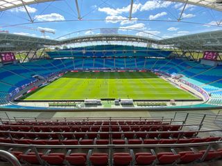 Euro 2024 stadiums A general view inside the stadium during the Bundesliga match between RB Leipzig and Sport-Club Freiburg at Red Bull Arena on May 16, 2020 in Leipzig, Germany. The Bundesliga and Second Bundesliga is the first professional league to resume the season after the nationwide lockdown due to the ongoing Coronavirus (COVID-19) pandemic. All matches until the end of the season will be played behind closed doors. (Photo by Thomas Bachmann/Pool via Getty Images)