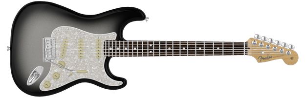 Fender Silverburst electric guitars