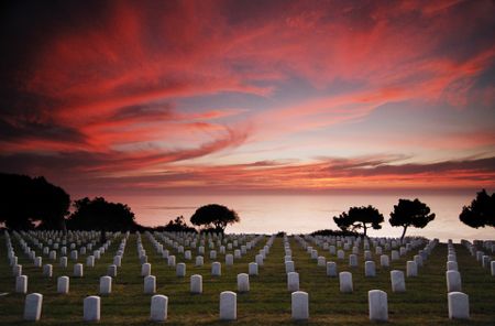 Sunset at Fort Rosecrans National Cemetery