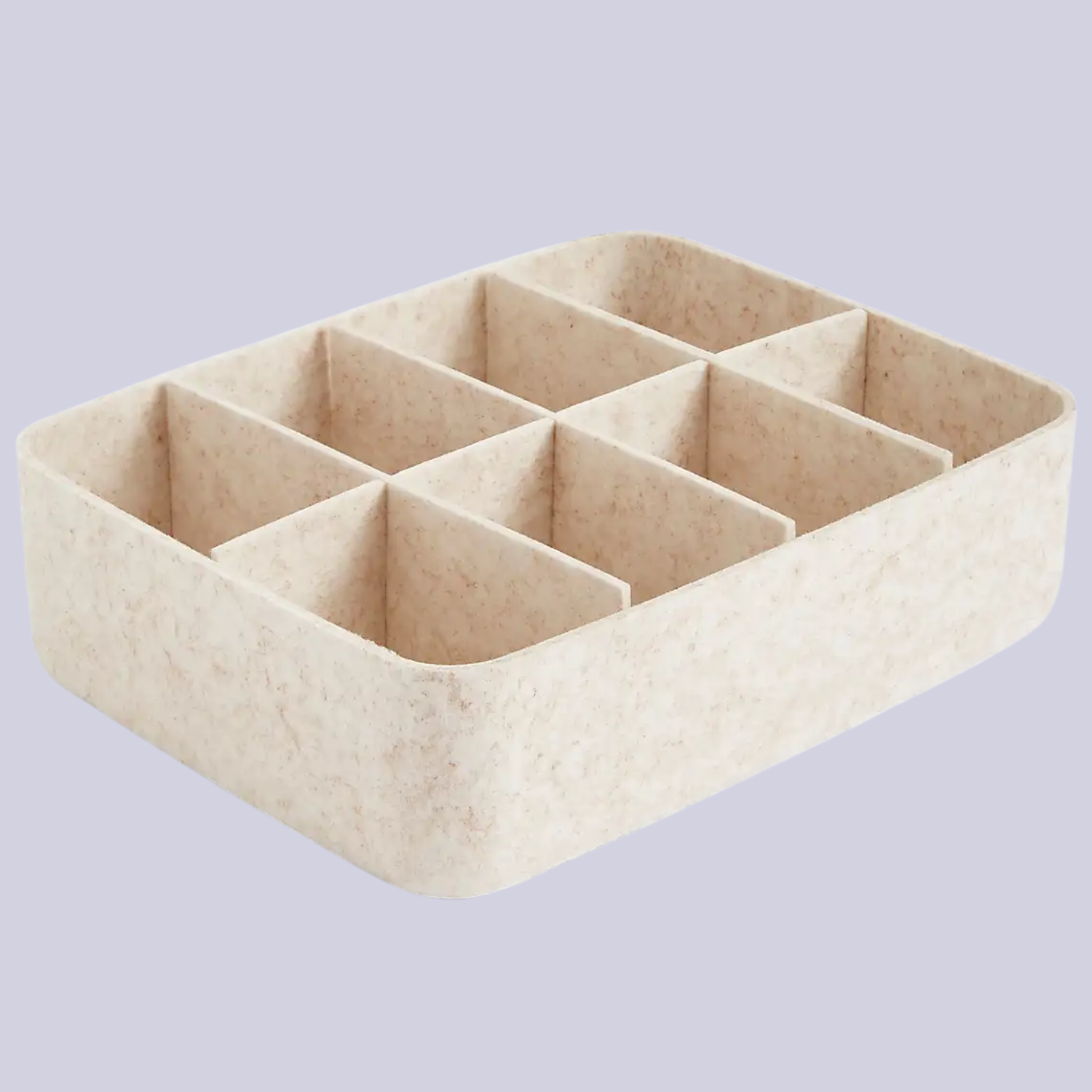 A felt clothes organizer with eight compartments