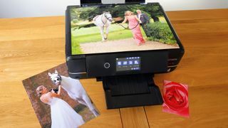 Epson Expression Photo XP-970 Wireless All-In-One Printer being tested in writer's home