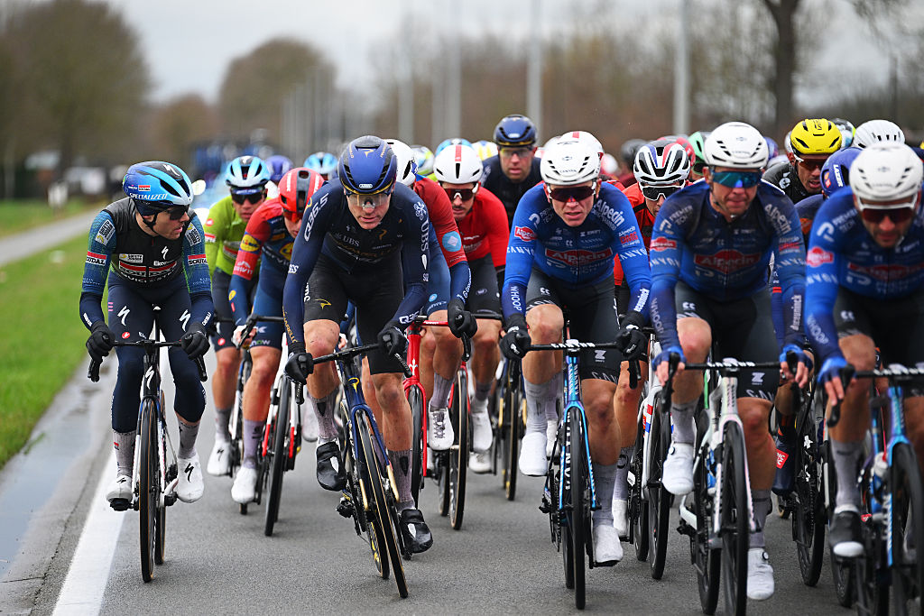 NIVONE, BELGIUM - FEBRUARY 28: Fred Wright of Great Britain and Team Pinarello Q36.5 Pro Cycling competes during the 21st Omloop Het Nieuwsblad 2026, Men&amp;amp;apos;s Elite a 207.2km one day race from Ghent to Ninove / #UCIWT / on February 28, 2026 in Ninove, Belgium. (Photo by Tim de Waele/Getty Images)