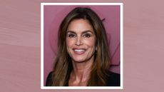  Cindy Crawford is pictured wearing warm nude lipstick whilst attending Planet Omega Hosts Fashion Panel & Cocktail Reception at Chelsea Factory on November 14, 2023 in New York City/ in a dark pink/purple template