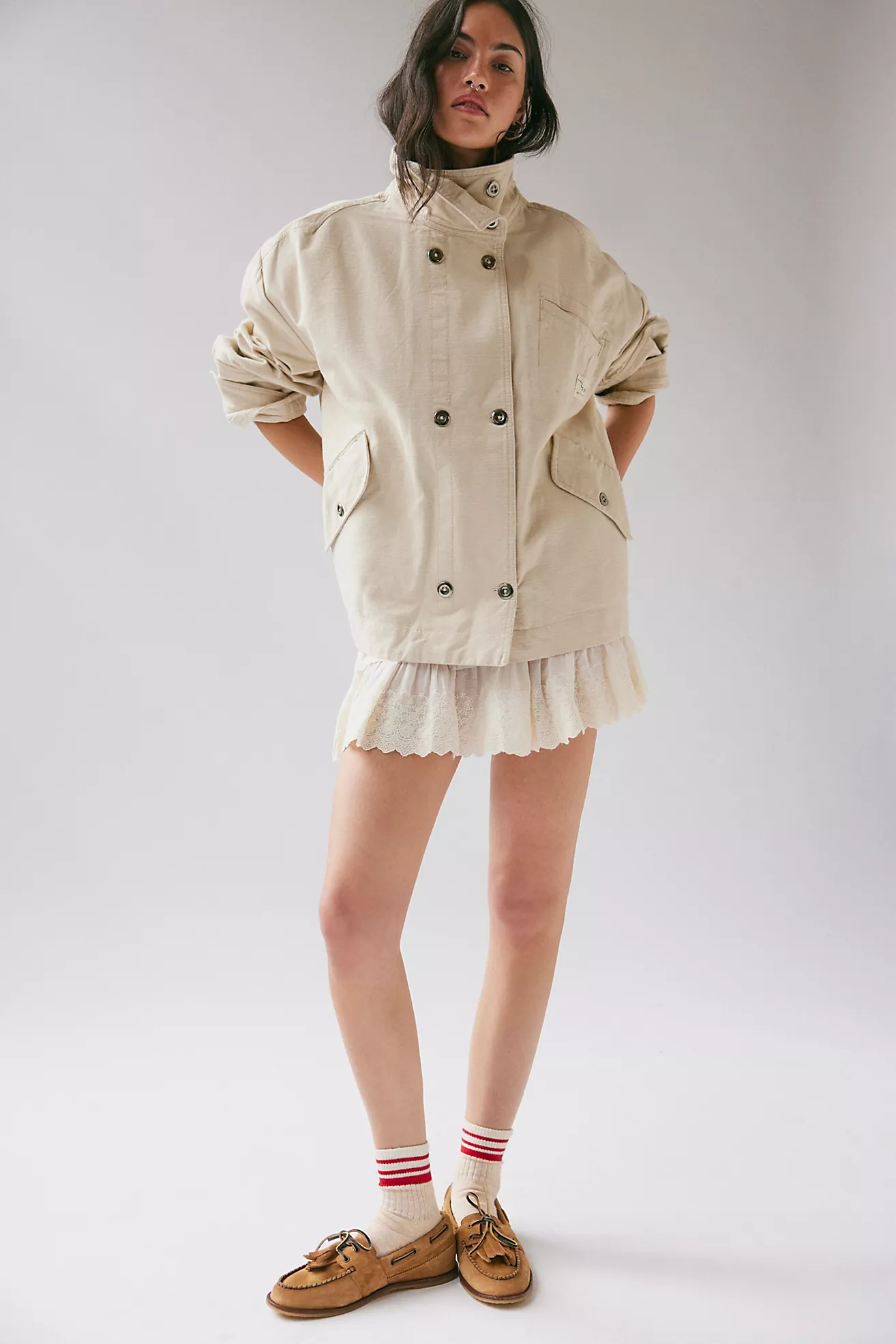We the Free Collins Washed Canvas Funnel-Neck Jacket