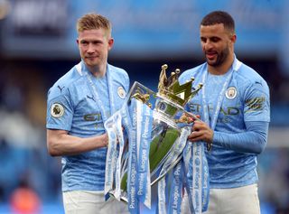Kyle Walker, right, played a role in Manchester City's Premier League title win