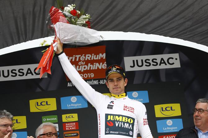 Wout van Aert (Jumbo-Visma) was third in the opening stage at the Criterium du Dauphine