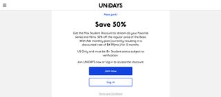 Screenshot of Max student discount UNiDAYS web page 