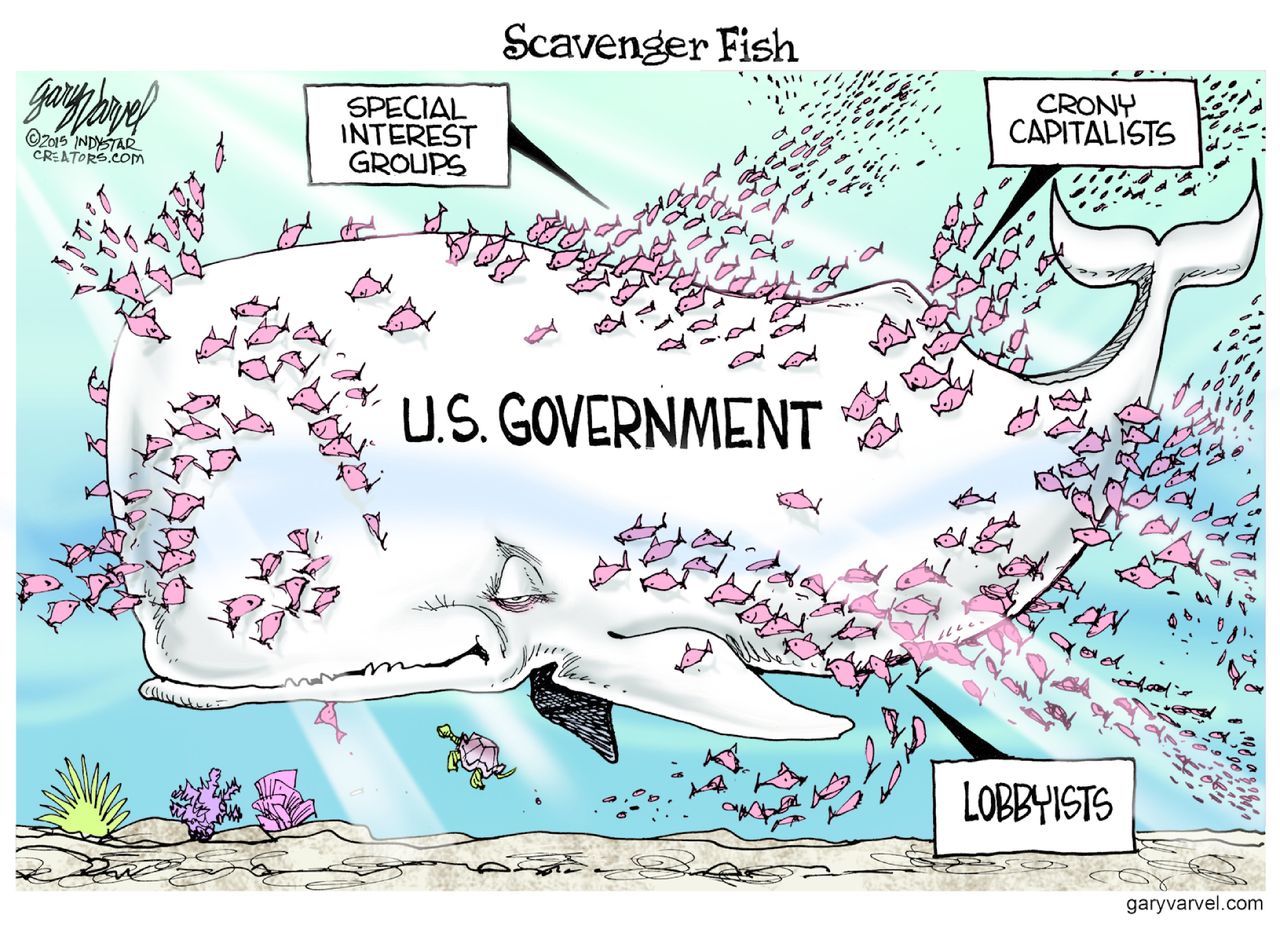 Political cartoon U.S. Government Interests