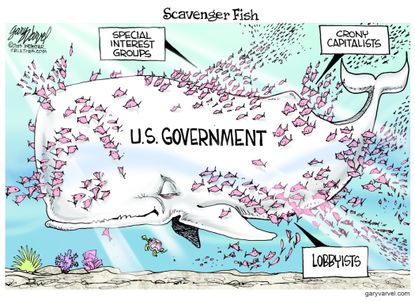 Political cartoon U.S. Government Interests