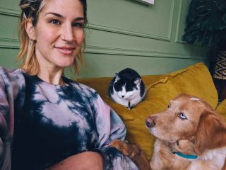 Charlotte Wessels and her cat Iggy and dog Lego