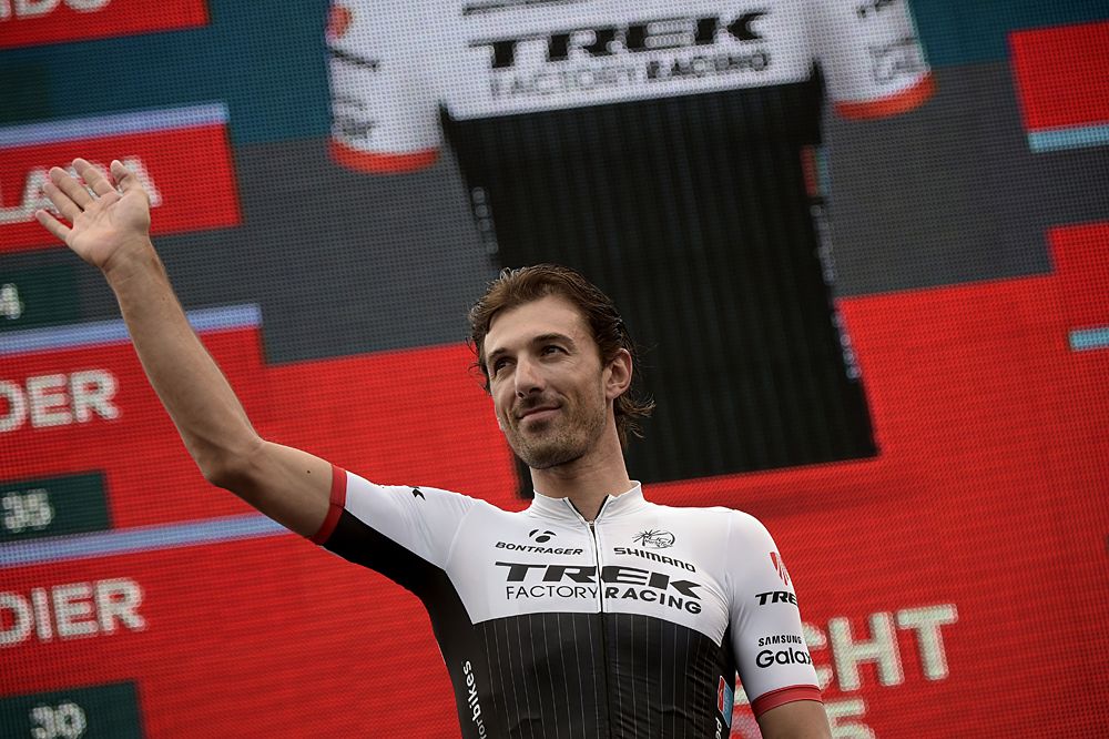 Fabian Cancellara (Trek Factory Racing) waves to the crowd