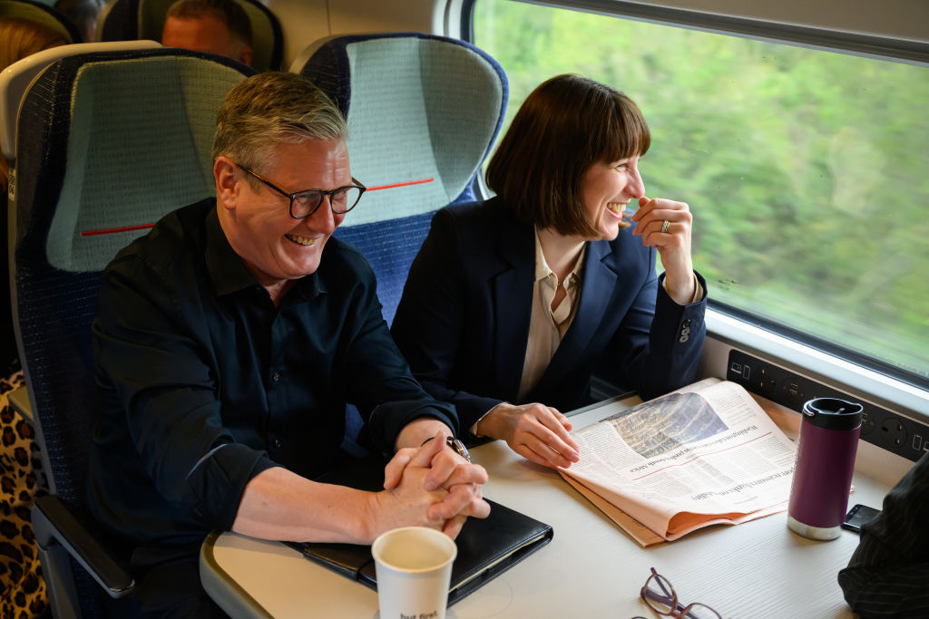 Labour Party leader Keir Starmer travels with the Shadow Chancellor Rachel Reeves 